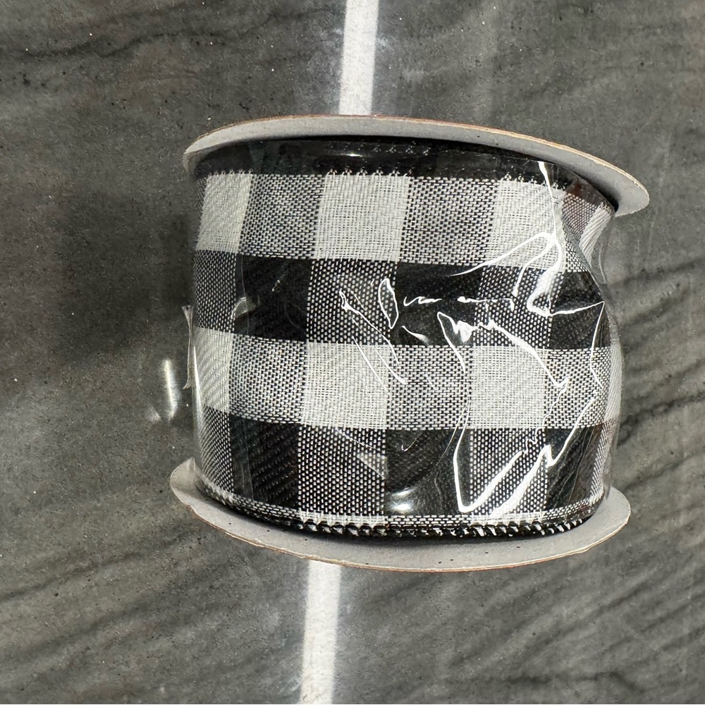 Black and White Checkered Ribbon